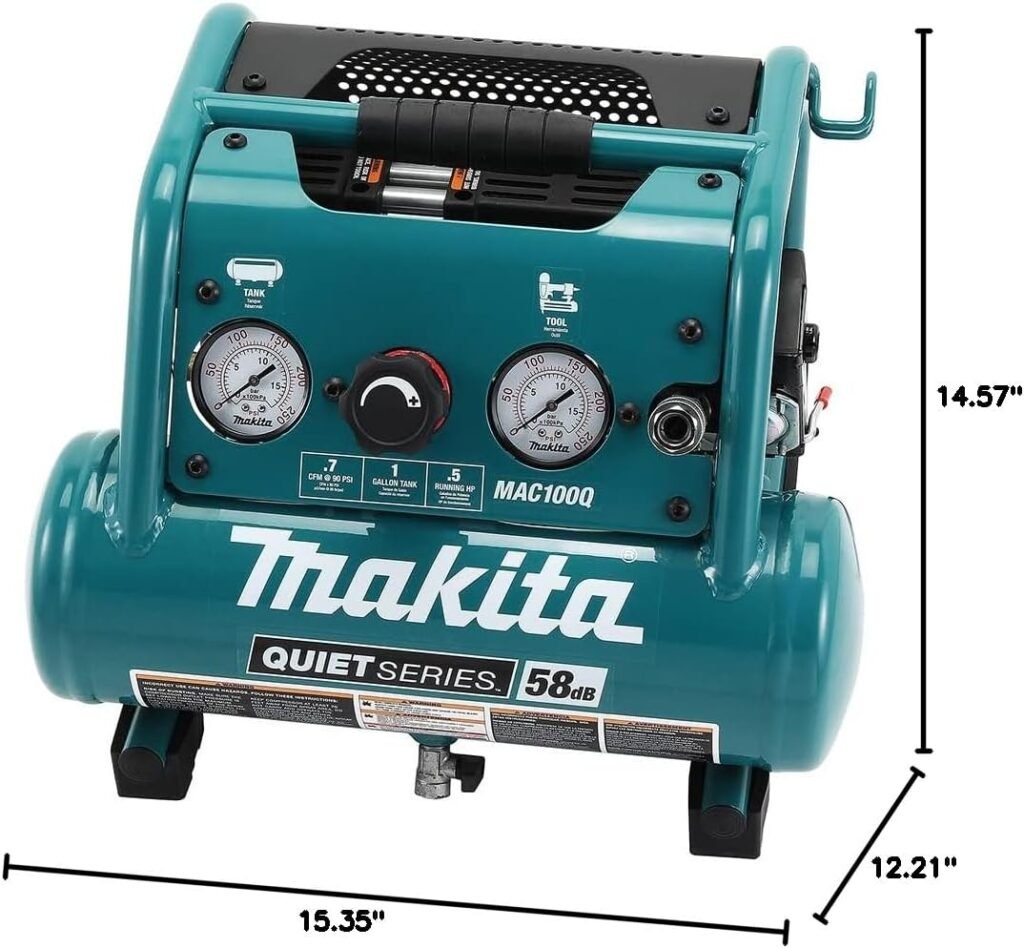 Makita MAC100Q Quiet Series,/2 HP, Gallon Compact, Oil-Free, Electric Air Compressor
