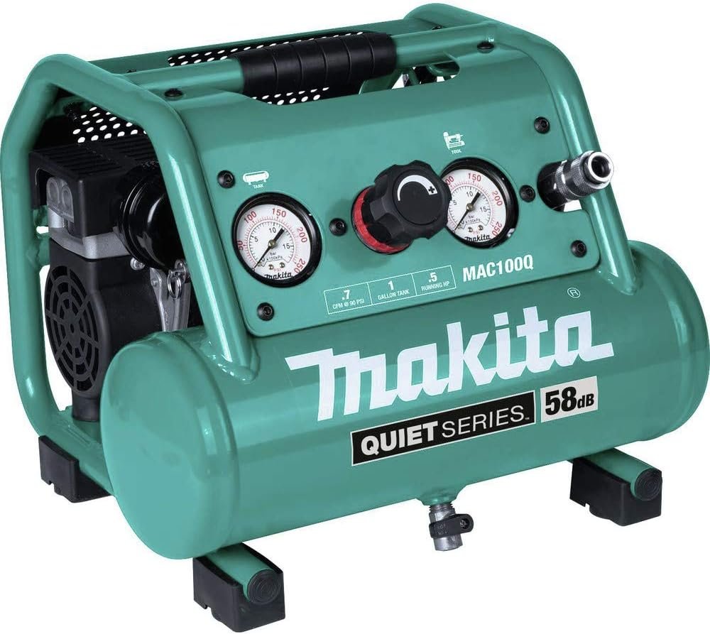 Makita MAC100Q Quiet Series,/2 HP, Gallon Compact, Oil-Free, Electric Air Compressor